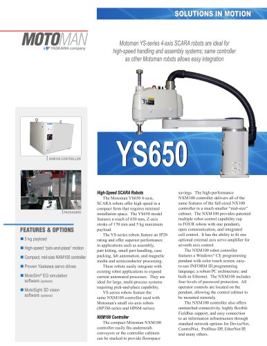 Motoman YS650 4-Axis SCARA Robot