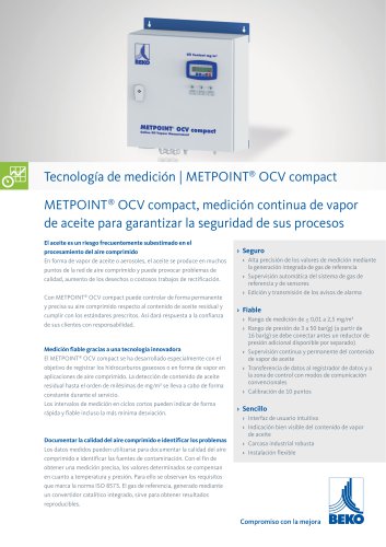 Medición de vapor de petróleo con METPOINT OCV compact