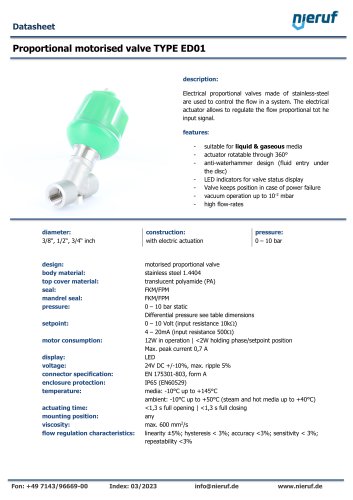 Proportional motorised valve TYPE ED01