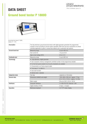 Ground bond tester P 1800D