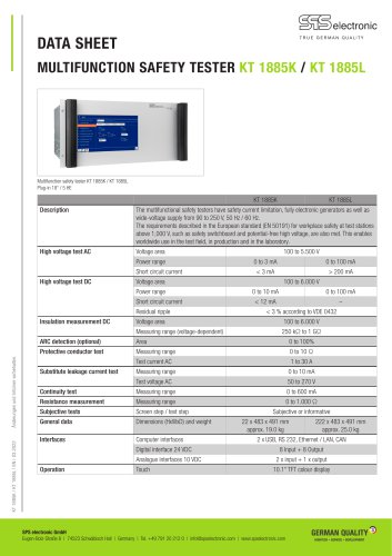 Hipot safety analyser KT 1885L