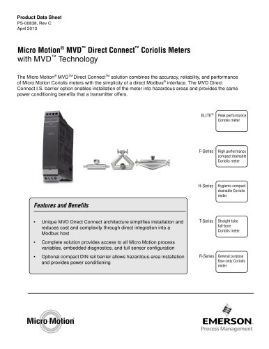 Micro Motion® MVD Direct Connect Coriolis Meters