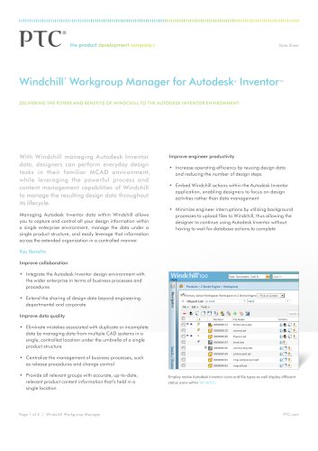 Windchill ® Workgroup Manager for Autodesk ® Inventor ?