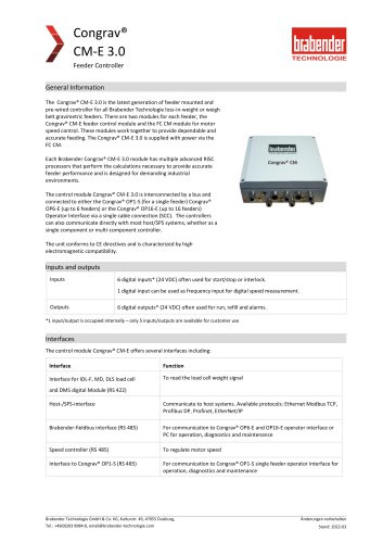 Work Standard - Congrav CM-E