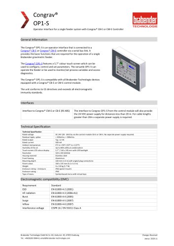 Work Standard - Congrav OP1-S