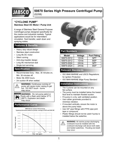 High Pressure Centrifugal Pump