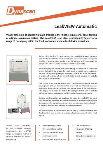 Dynascan LeakVIEW Automatic Technical Datasheet