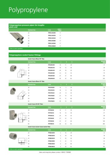 Effast PPH Pressure System Pipes and Fittings