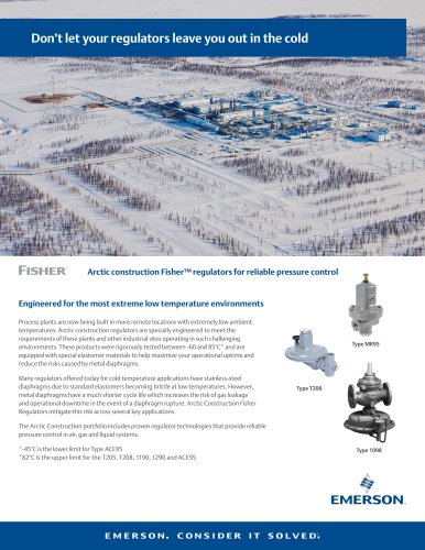 Arctic construction Fisher™ regulators for reliable pressure control