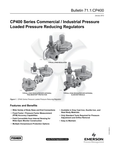 CP400 Series Commercial / Industrial Pressure-Loaded Pressure Reducing Regulators