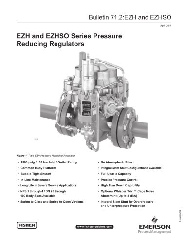 EZH and EZHSO Series Pressure Reducing Regulators