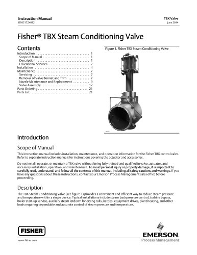 Fisher® TBX Steam Conditioning Valve