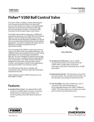 Fisher® V260 Ball Control Valve