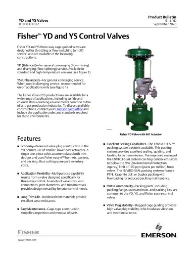 Fisher™ YD and YS Control Valves