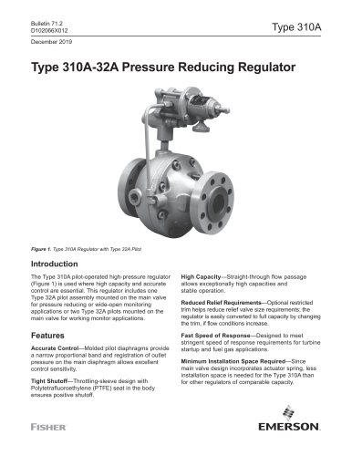 Type 310A-32A Pressure Reducing Regulator