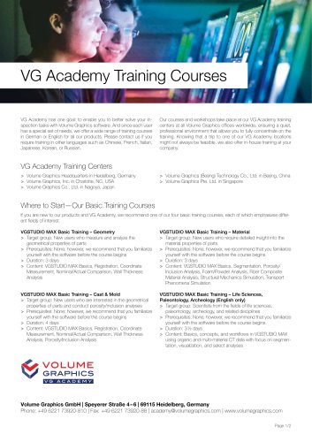 VG Academy Training Courses