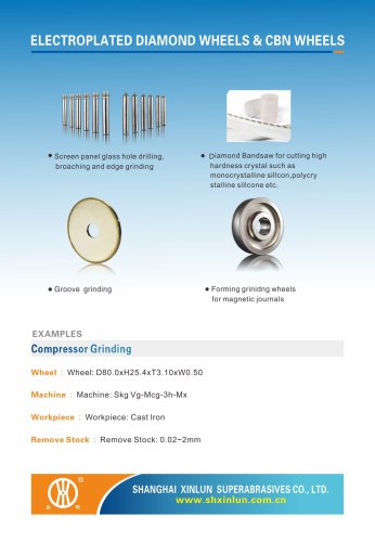 ELECTROPLATED DIAMOND WHEELS AND CBN WHEELS