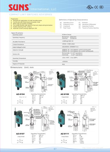 COMPACT LIMIT SWITCHES: AZ-8 SERIES