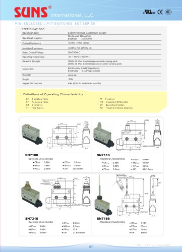 SN7 Mini Enclosed Limit Switches