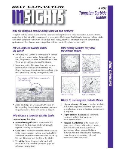 Belt Conveyor Insights #1002 - Tungsten Carbide Blades