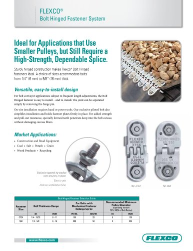 Flexco® Bolt Hinged Fastener System