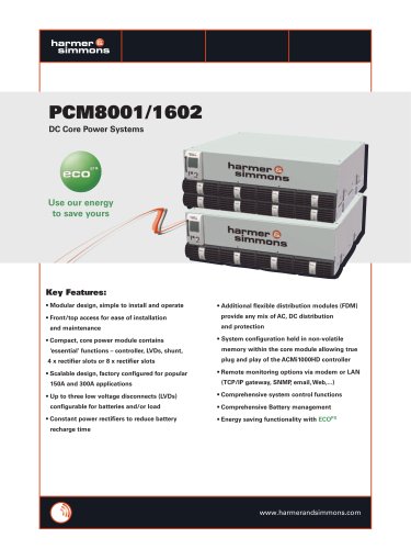 PCM8001/1602 DC Core Power Systems