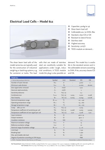 Electrical Load Cells – Model 612