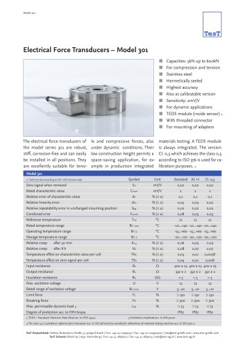 Model 301 Electrical Force Transducer