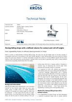 Dosing falling drops with a defined volume for contact and roll-off angles