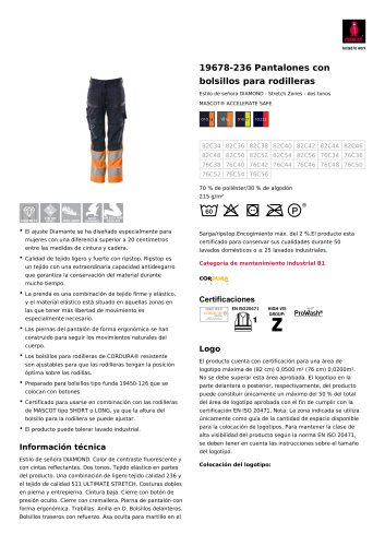 19678-236 Pantalones con bolsillos para rodilleras