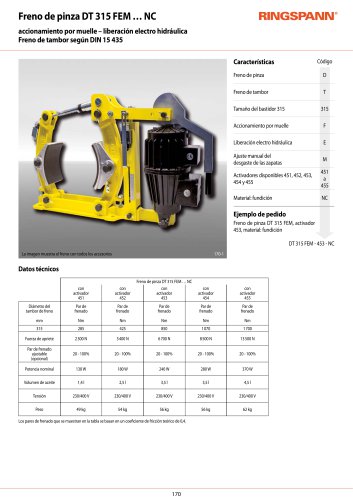 Hoja de datos DT 315 FEM &hellip; NC