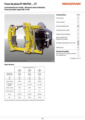 Hoja de datos DT 400 FEA &hellip; ST