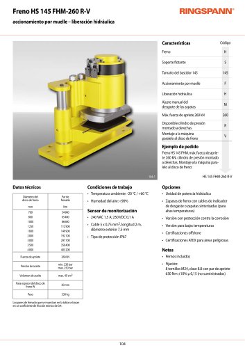 Hoja de datos HS 145 FHM-260 R-V