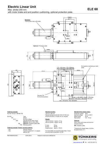 Electric Linear Unit  ELE 60