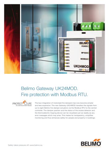 Belimo Gateway UK24MOD - Fire protection with Modbus RTU