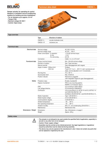 Technical data sheet CM230-1-..