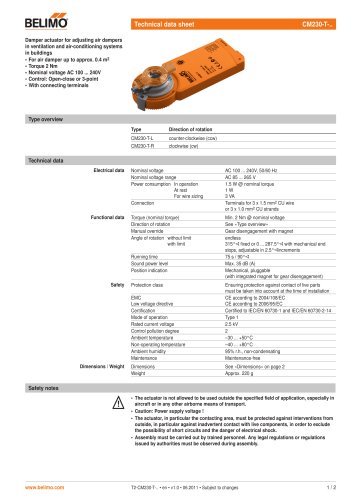 Technical data sheet CM230-T-..