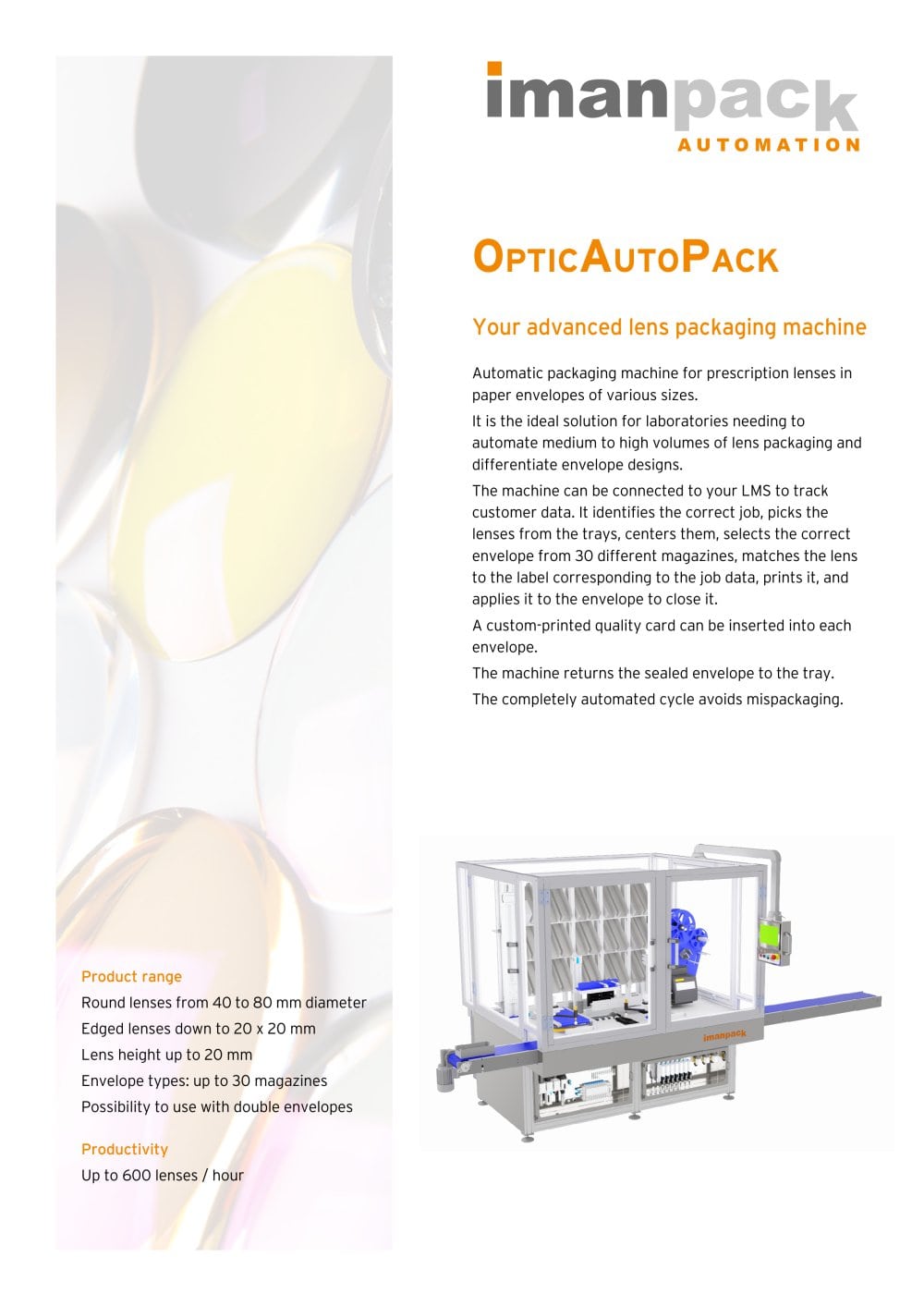OpticAutoPack - Your advanced lens packaging machine - IMANPACK Packaging & Eco Solutions S.p.a.