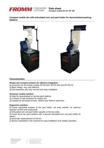 Compact mobile bin for AP 100