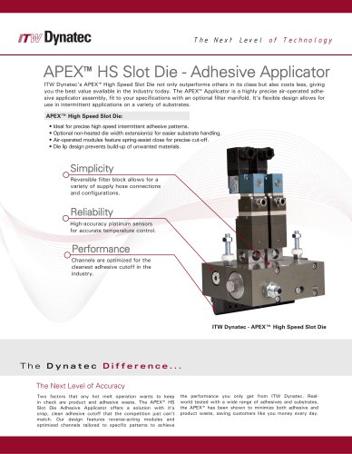 APEX? HS Slot Die - Adhesive Applicator