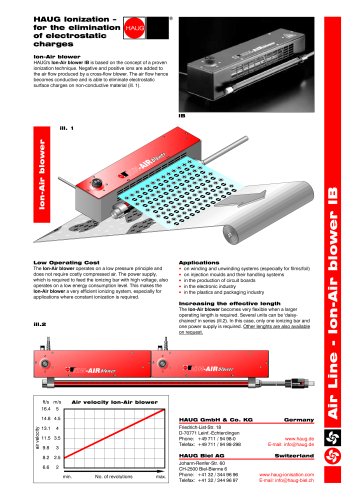 Air ionization blower Ion-Air blower IB