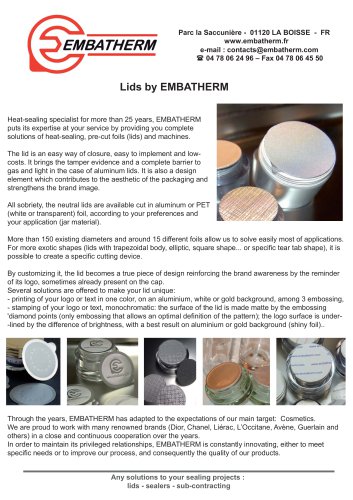 Lids by EMBATHERM