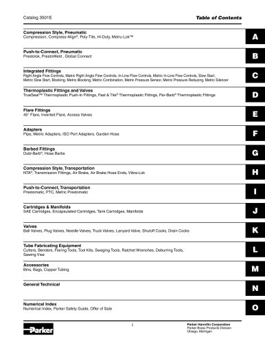 Brass Fittings and Valves 3501 Catalog