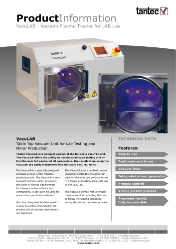 VacuLAB - Vacuum Plasma Treater for LAB Use