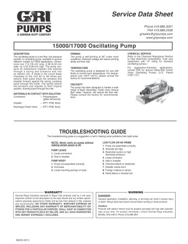 15000/17000 Oscillating Pump