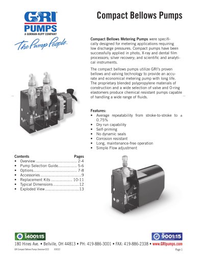 Compact Bellows Metering Pumps