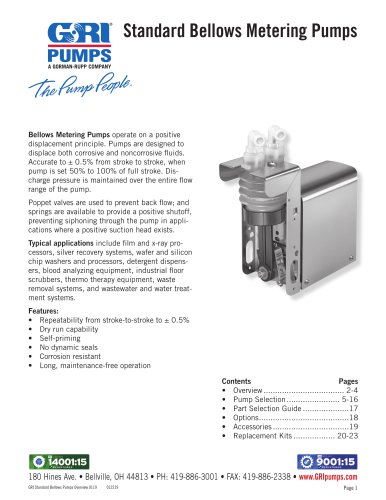 Standard Bellows Metering Pumps