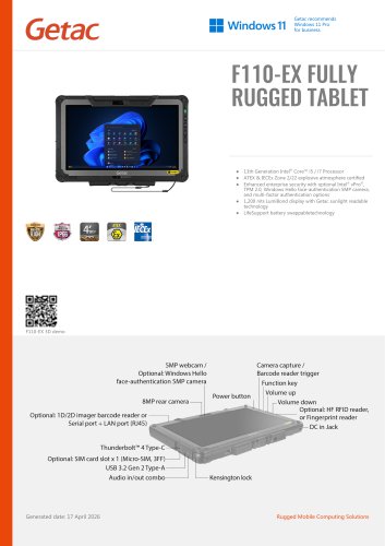 F110-EX FULLY RUGGED TABLET