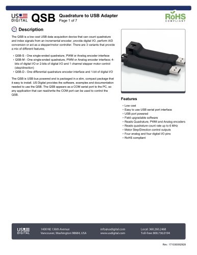 QSB Quadrature to USB Adapter