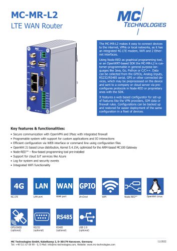 MC-MR-L2 LTE WAN Router